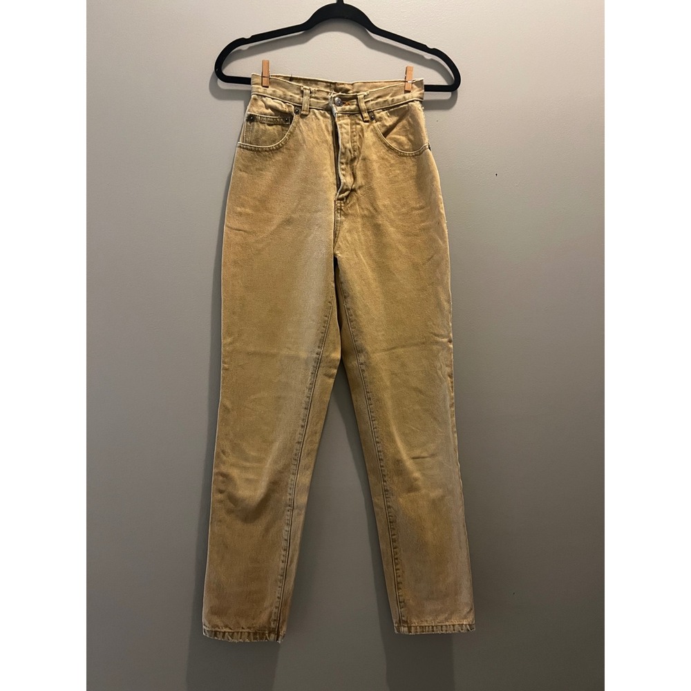 Unionbay Vintage Jeans Womens 3/4 Tan Good High Rise Straight Leg 90s Cotton